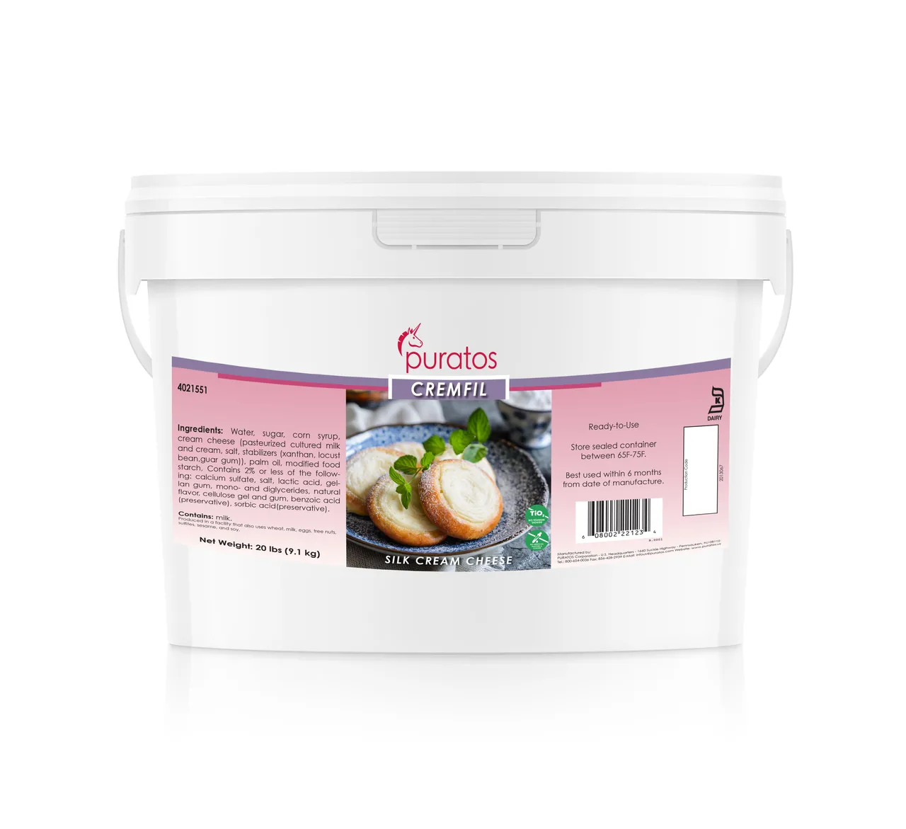 Cremfil Silk Cream Cheese (no titanium dioxide) - Puratos